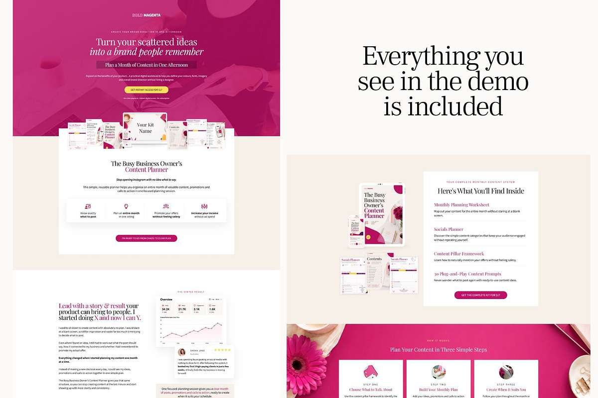 Systeme.io Bold Magenta Mini Offer, a Landing Page Template by Hayley's Digital Hub (Photo 6 of 11)
