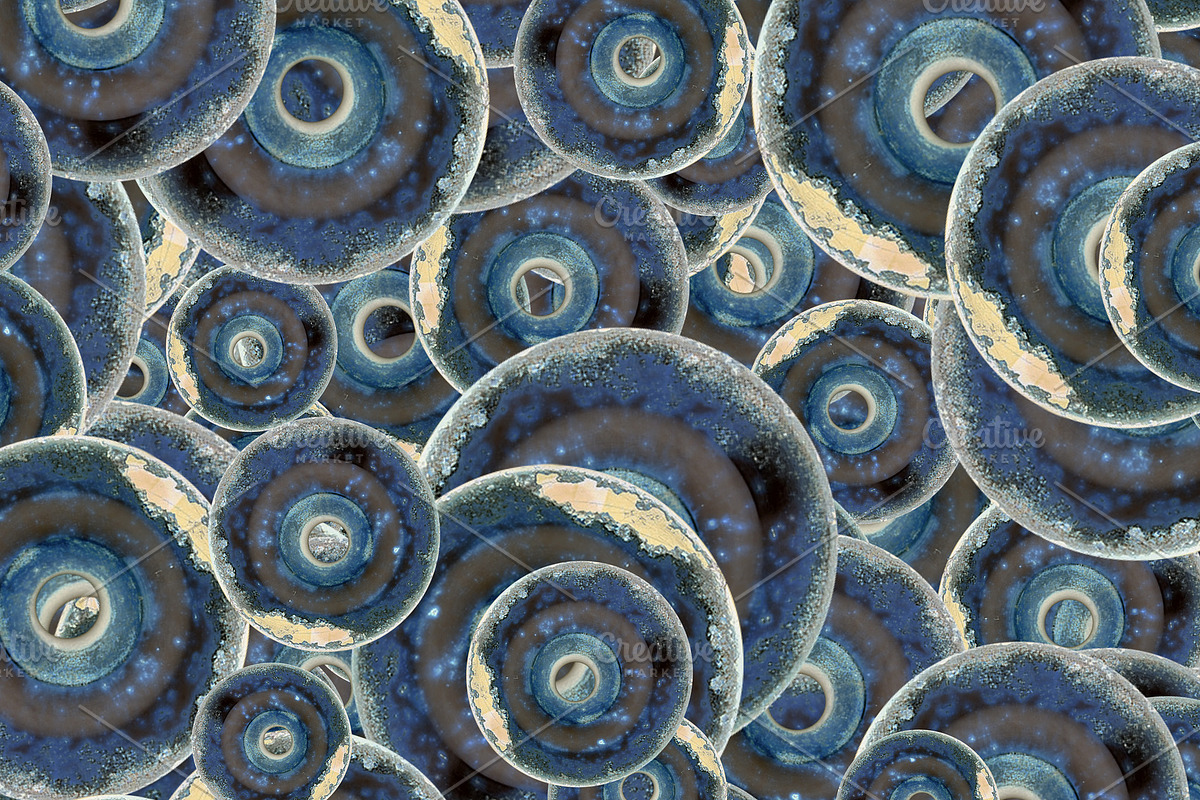 Textured circles shapes random pattern, a Pattern Graphic by DanFLCreativo