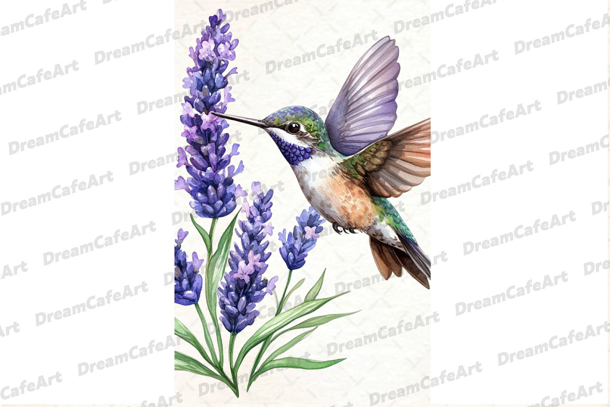 Hummingbird With Flowers Sublimation, an Illustration by DreamCafeArt (Photo 5 of 5)