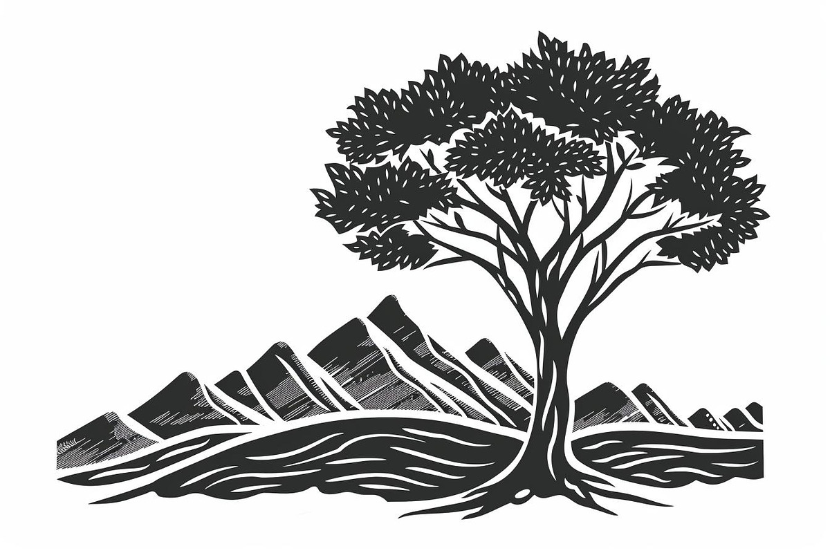 Majestic Mountain and Tree Vector, an Object Graphic by jahid234 (Photo 3 of 11)