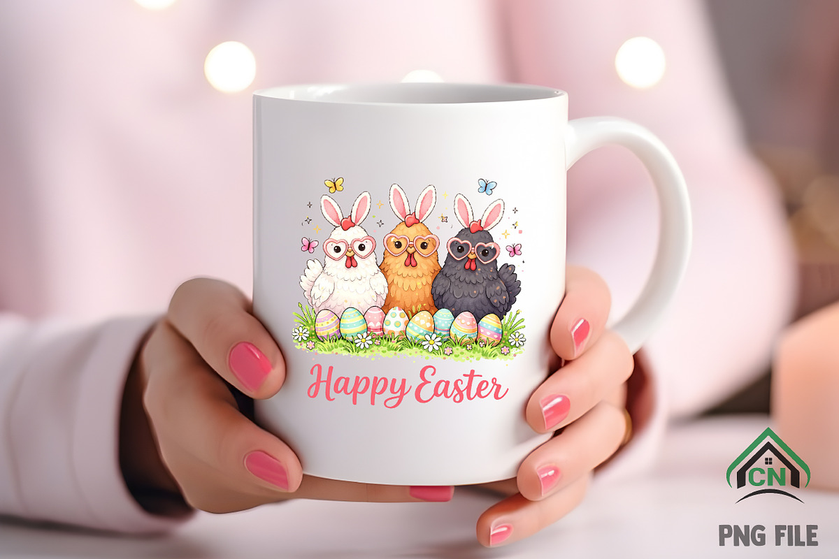 Happy Easter Day Chicken PNG, an Illustration by Craft Nest (Photo 4 of 6)