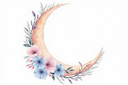Floral Crescent Moon Watercolor Clip, a Graphic by Gaye Art (Thumbnail 11 of 17)