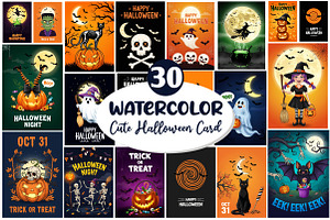 Halloween Card Sublimation Clipart, an Illustration by Dream Creation