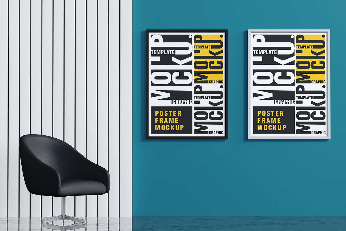 Poster Frame Mockup Sets, an Advertising Mockup by Artnivora.Std (Photo 3 of 4)