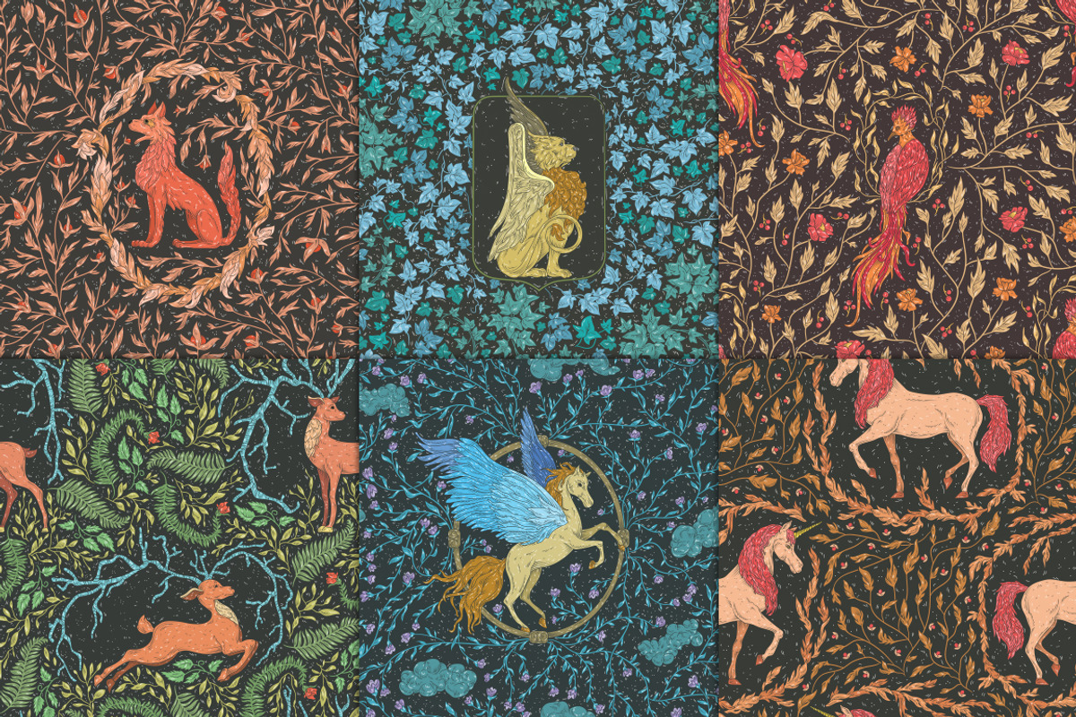 Mythical Animals patterns, a Pattern Graphic by Piñata (Photo 12 of 13)