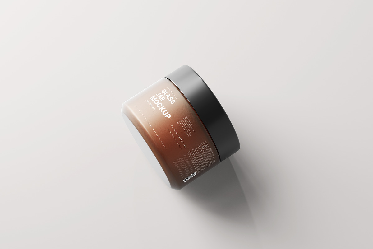 Frosted Amber Glass Jar Mockups, a Packaging Mockup by MockupFree.Net (Photo 5 of 6)