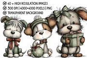 Whimsical Christmas Dog Cliart, an Illustration by Pixels.Craft (Thumbnail 4 of 6)