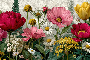 Colorful garden bouquet with red, pink, yellow, and white flower, a Nature Photo by José Manuel Gelpi