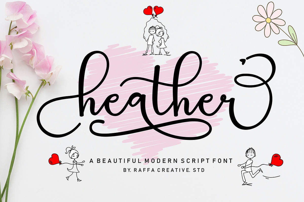 Heather Script, a Script Font by Raffa Creative (Photo 1 of 7)