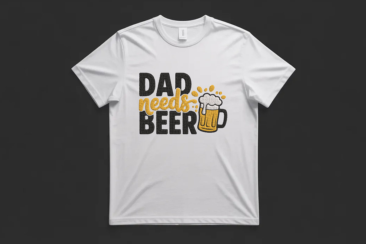 Dad Needs Beer Machine Embroidery, an Illustration by Purpose Ekbal (Photo 2 of 3)