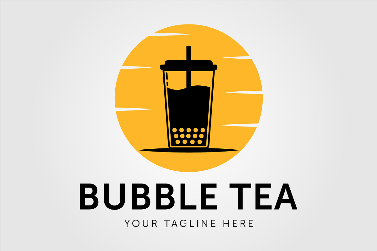 silhouette milk tea milkshake logo, an Illustration by Rizkaarishandy_shop