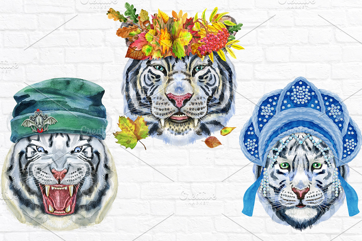 Cute watercolor tigers. Part 2, an Animal Illustration by Watercolor fantasy (Photo 3 of 4)