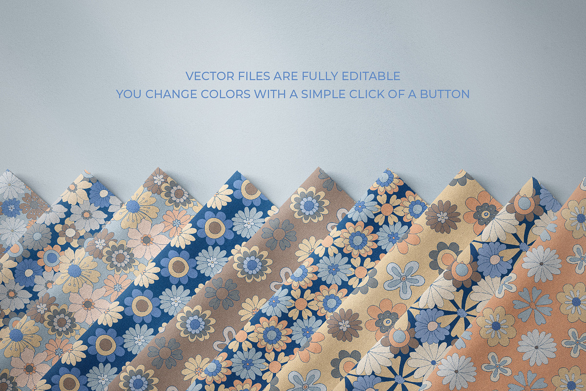 Trendy Retro Floral Patterns, a Pattern Graphic by Tiger and Flower (Photo 10 of 20)
