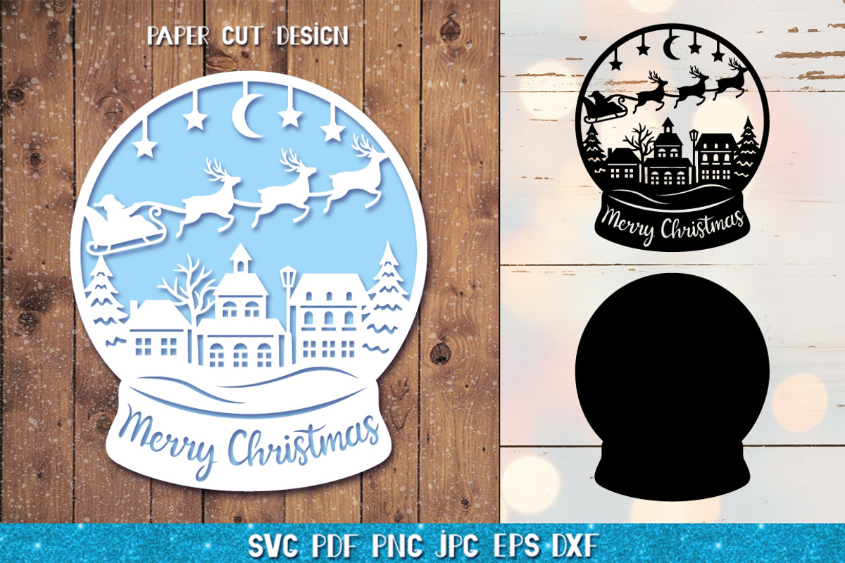 Snow Globe Papercut Bundle SVG, a Graphic by Digital_Craftyfox (Photo 14 of 15)