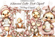Whimsical Easter Duck Clipart, an Illustration by designcity5 (Thumbnail 1 of 5)