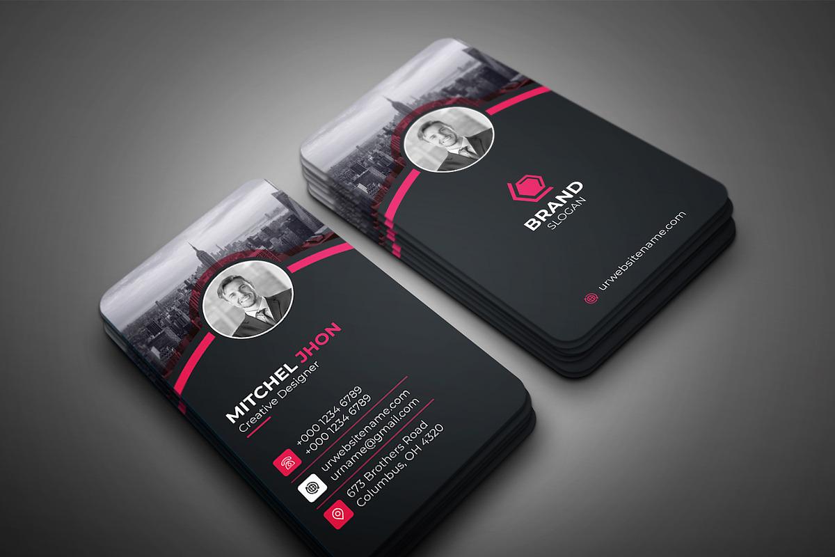 Vertical Business Card, a Business Card Template by GFXCity (Photo 1 of 4)