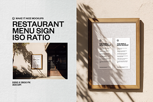The Restaurant Menu Sign Mockup