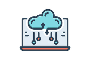 Cloud computing color icon, a Duotone Icon by Creative priyanka