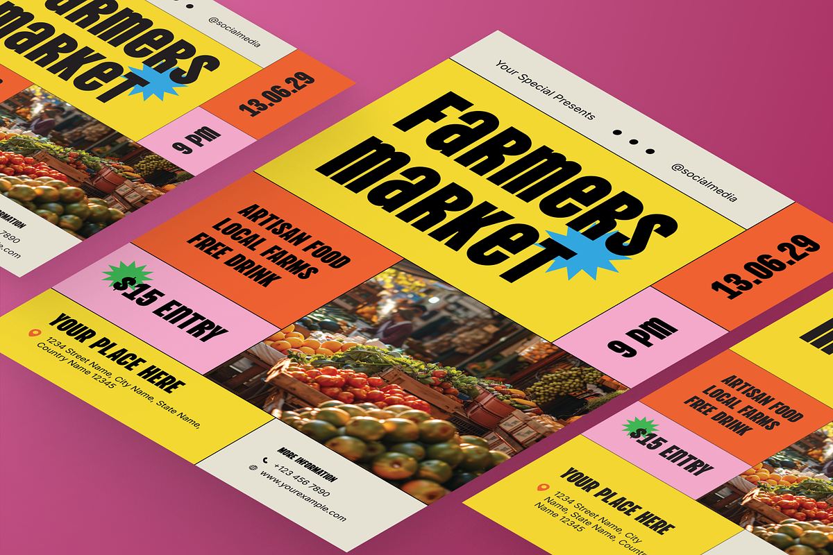 Farmer Market Flyer Set, a Flyer Template by Annora Studio (Photo 6 of 6)