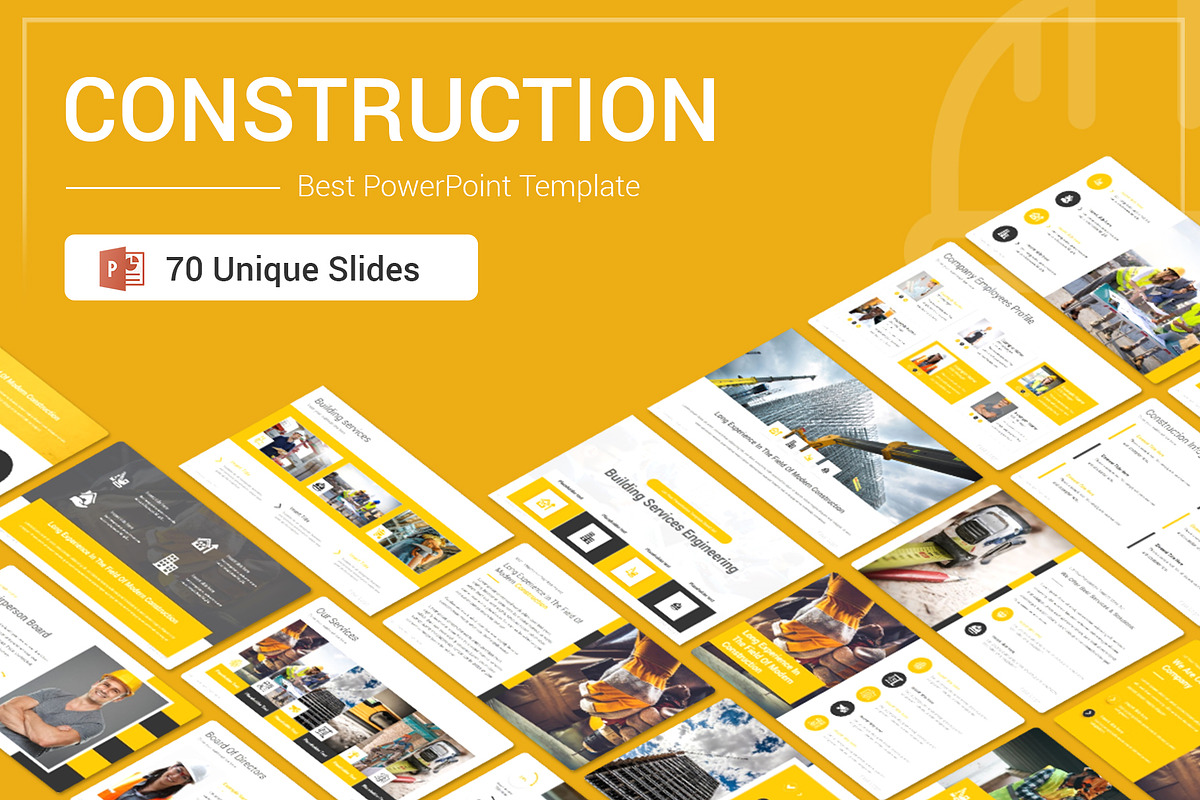 Construction PowerPoint Template, a Presentation Template by SlideOne (Photo 2 of 12)
