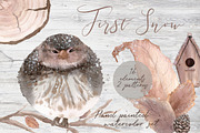 First snow Watercolor Clipart Set, an Object Illustration by Sha1nee (Thumbnail 1 of 5)