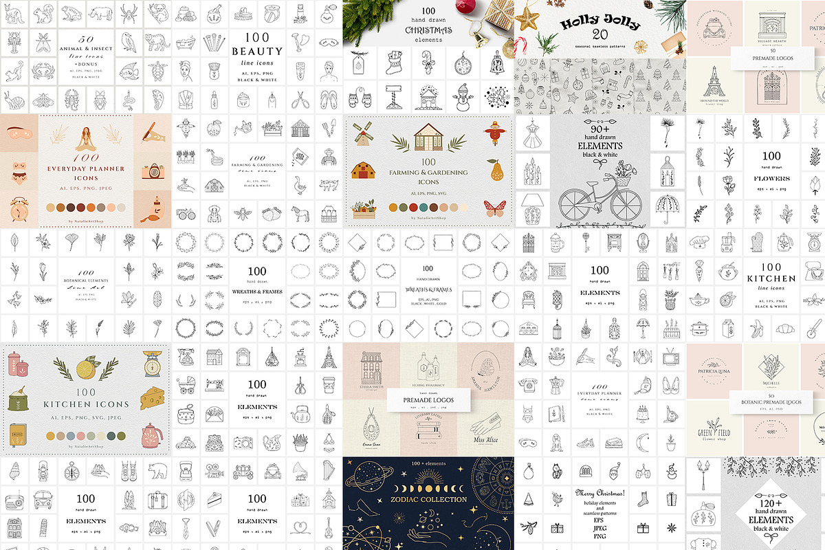 2248 in 1 - GRAPHICS BUNDLE, an Object Graphic by NatalieArtShop (Photo 2 of 27)