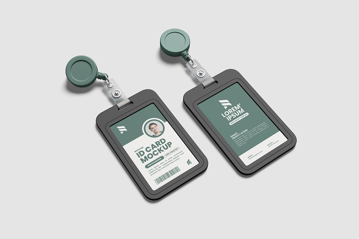 Modern ID Card Holder Mockup, an Advertising Mockup by bimockup