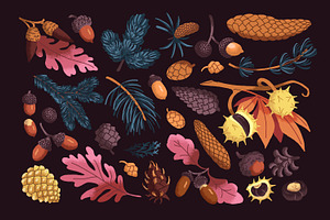 Autumn forest set + fall posters