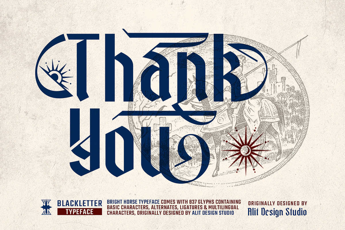 Bright Horse Typeface, a Blackletter Font by alit design (Photo 17 of 17)