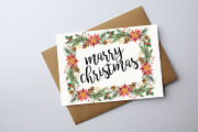 Water Color Merry Christmas Card, a Card Template by graphicforest (Thumbnail 1 of 2)