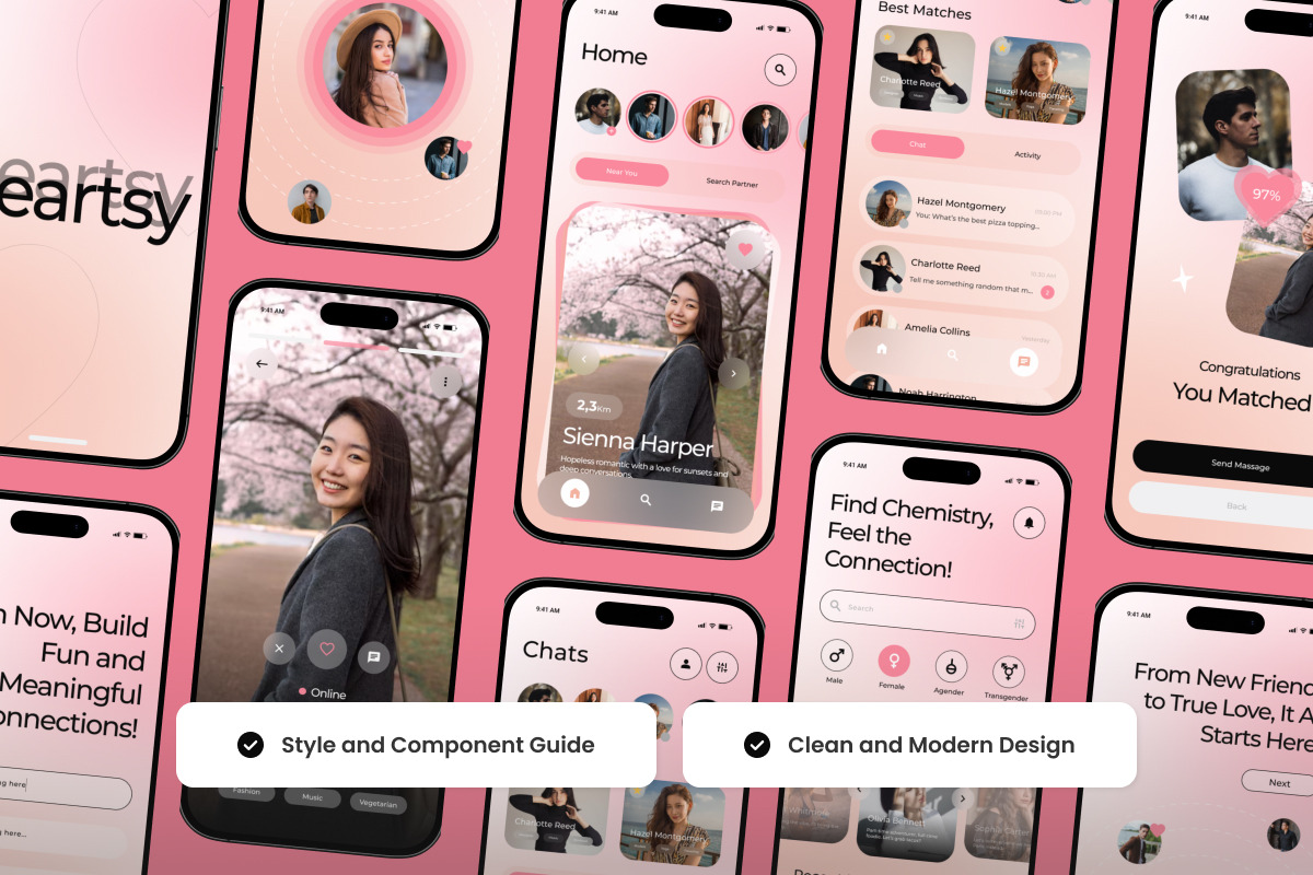 Heartsy - Social & Dating Mobile App, an App Template by productype1 (Photo 3 of 5)