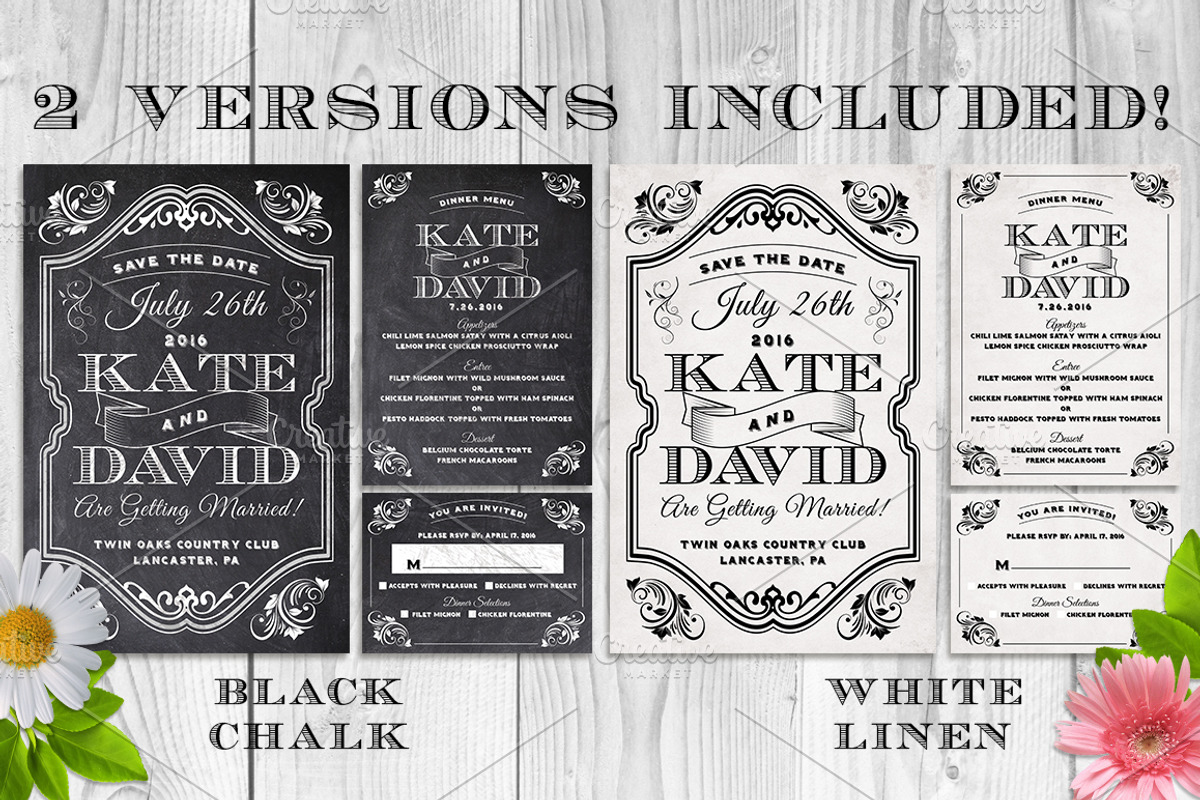 Massive Chalk Wedding Bundle 60% off, an Invitation Template by SkyvaraSupply (Photo 8 of 12)