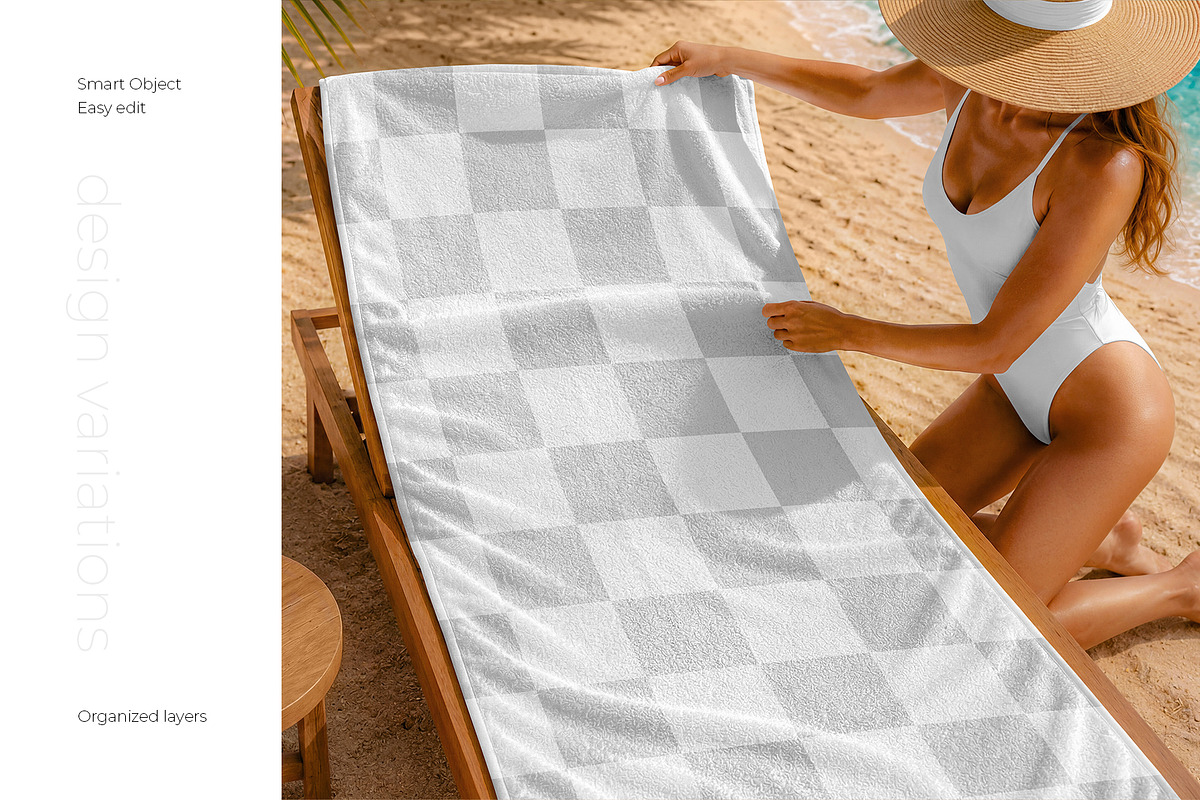 Summer Beach Towel Mockup Set, a Household Mockup by Country4k (Photo 2 of 5)