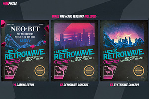 Retrowave Flyer V1 Retrogaming Cover