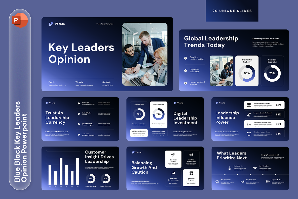 Blue Black Key Leaders Opinion, a Presentation Template by Sixtemp (Photo 1 of 3)