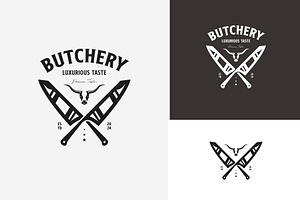 illustration of a meat restaurant lo, a Branding & Logo Template by Pyruos ID