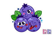Hand Drawn BlueBerry Cartoon Fruit, a Food Illustration by MISS CHATZ (Thumbnail 2 of 3)