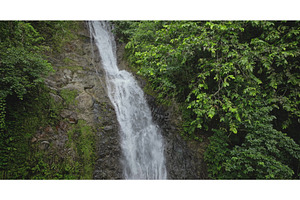Cascading waterfall flowing through, a Nature Photo by Goinyk