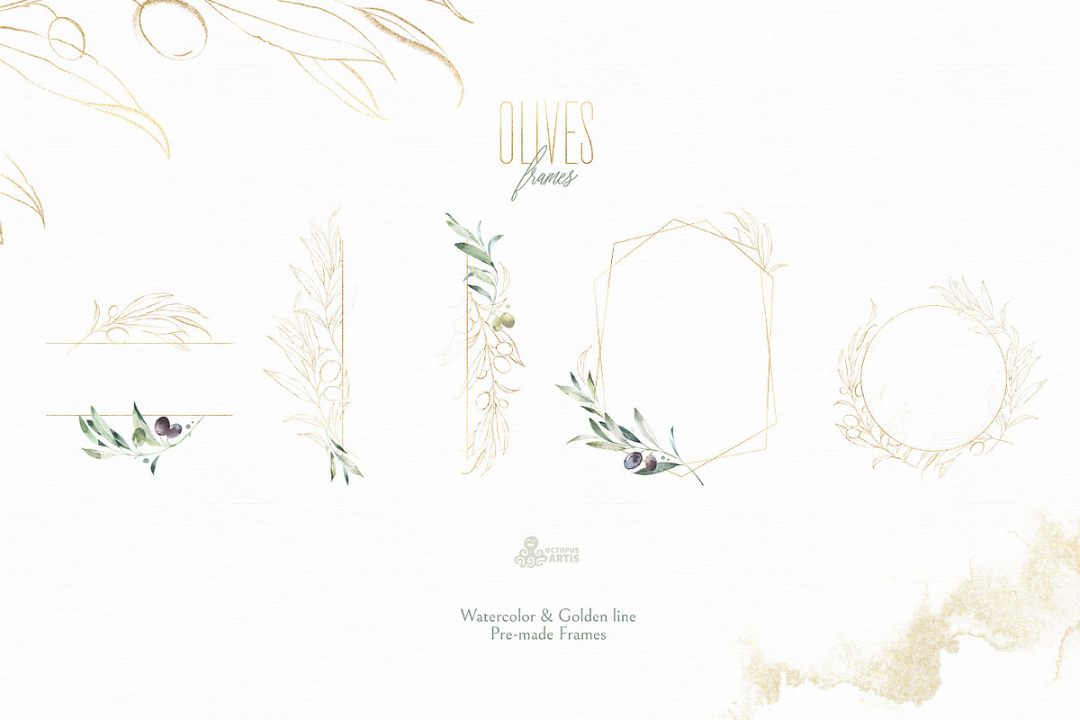 Olives. Watercolor Collection, a Decorative Illustration by OctopusArtis (Photo 2 of 17)