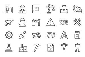 Set of construction web icons, an Illustration by ZinetroN