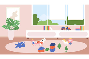 Interior of childrens daycare, an Object Illustration by Vectorbuum