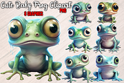 8 Cute Baby Frog Sublimation Clipart, an Animal Illustration by Leakedink (Thumbnail 1 of 4)
