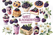 Watercolor Blackberry Clipart Bundle, an Object Illustration by TatiMockup (Thumbnail 1 of 3)