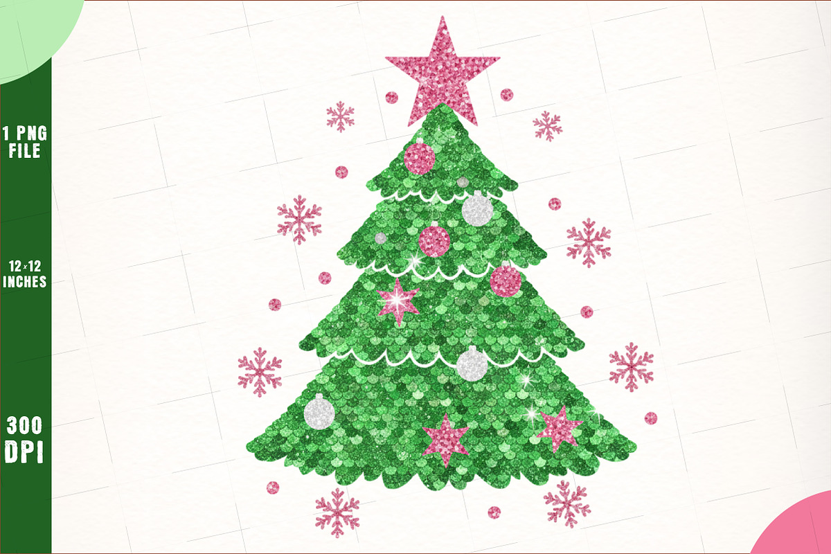 Glitter Sequins Christmas Tree Png, an Illustration by SinaCreation (Photo 1 of 7)