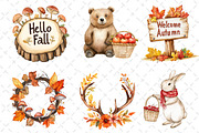 Watercolor Fall Woodland Clipart, an Illustration by Dream Creation (Thumbnail 3 of 6)