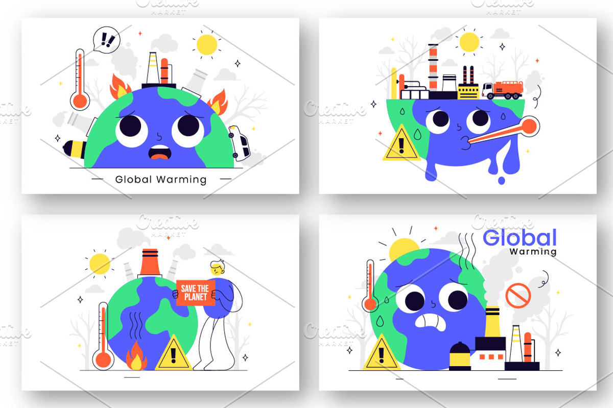 10 Global Warming Illustration, an Education Illustration by denayunebgt (Photo 3 of 4)