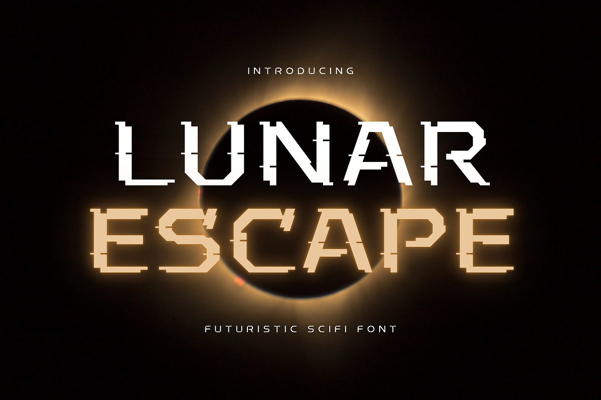 Lunar Escape - Scifi Font, a Sans Serif Font by Sronstudio (Photo 1 of 12)