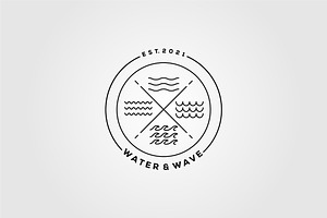 lake, river, water and wave logo, an Outline Icon by Rizkaarishandy_shop
