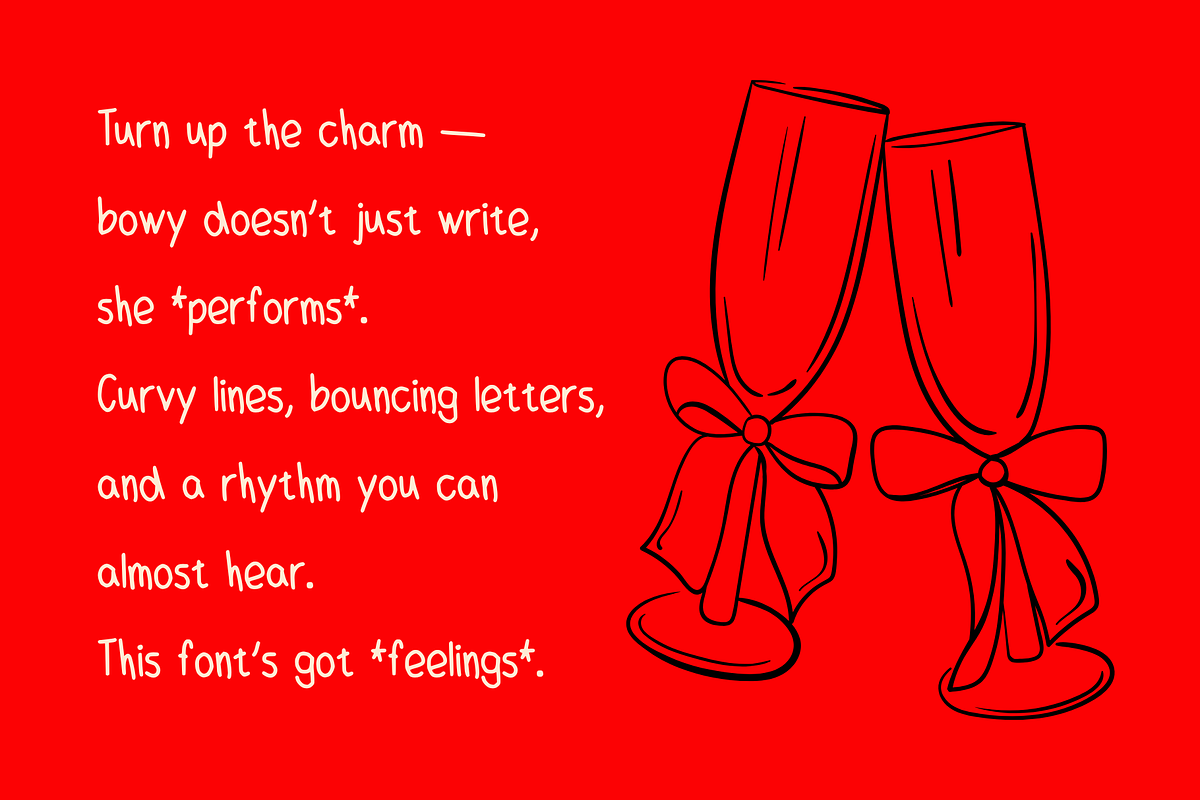 Bowy — A Playful Handwritten Font, a Handwritten Font by BiancaXavier (Photo 4 of 7)