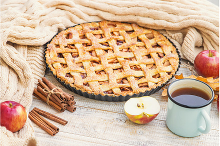Pie with apples and cinnamon, a Food & Drink Photo by yanadjana